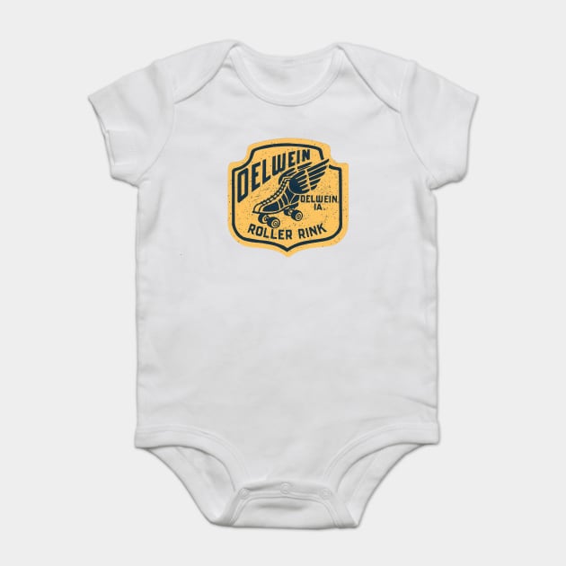 Vintage Roller Skating Oelwein Indiana Baby Bodysuit by Timeless Chaos
